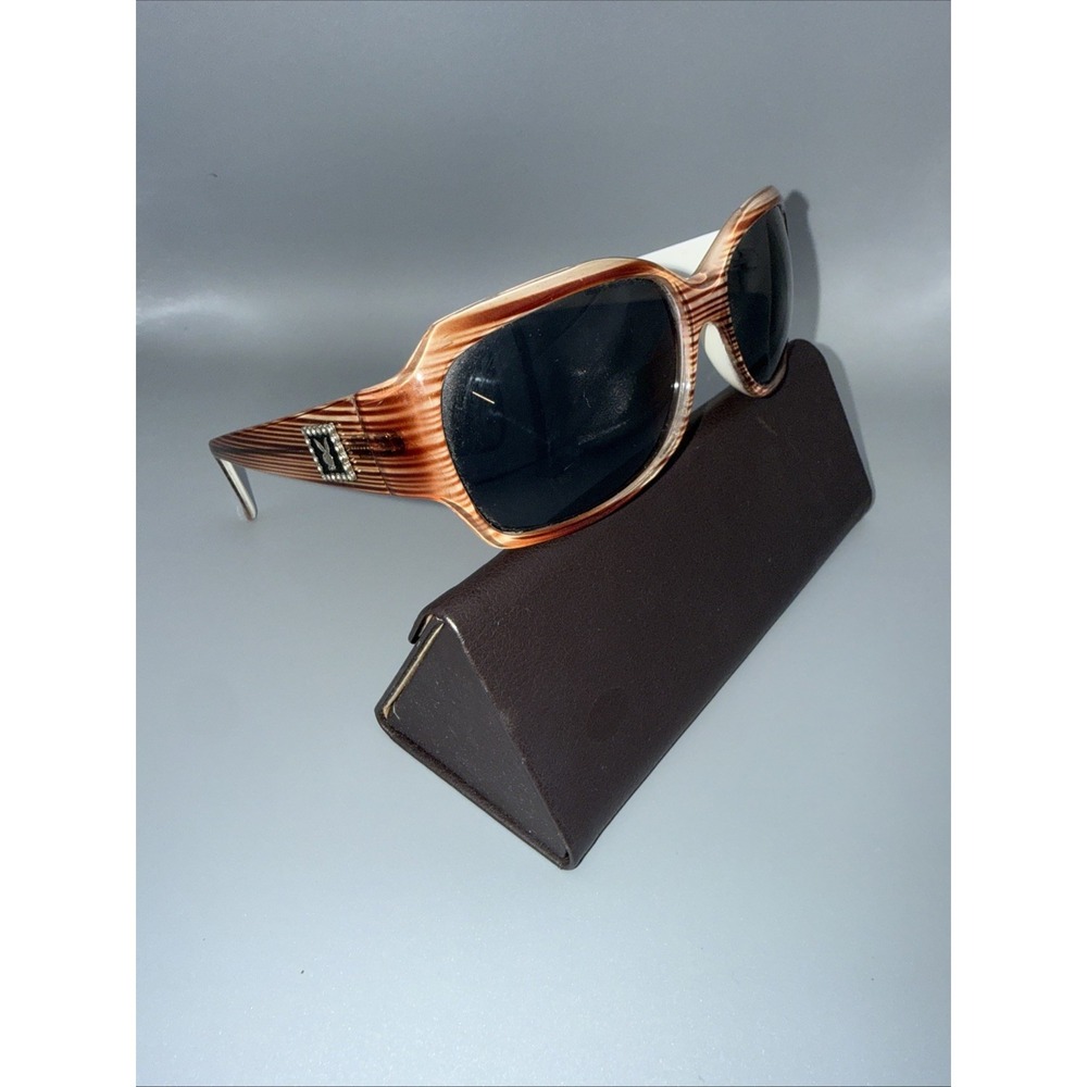 Playboy Vintage Supermodel 36513 Woodgrain Wrap Sunglasses w/Playboy Logo & Case